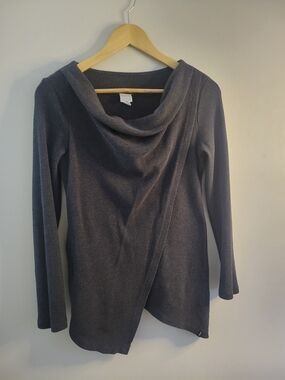 Women's Charcoal Cowl Neck Wrap Sweater
